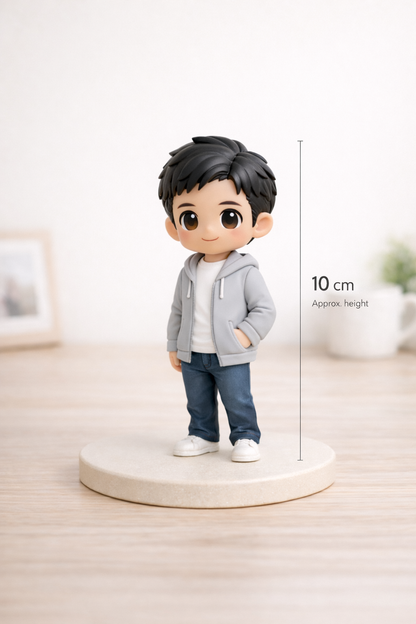 Custom single figurine from photos shown with size reference
