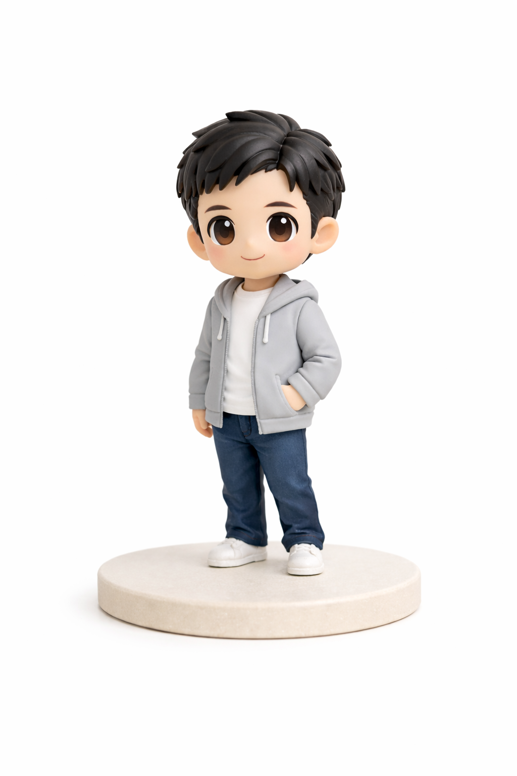 Custom single figurine from photos on a clean white background